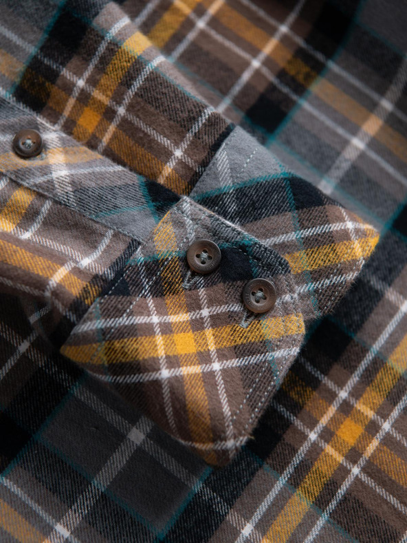 Ombre Clothing Narancssárga és szürke férfi flanel ing Ombre Clothing
