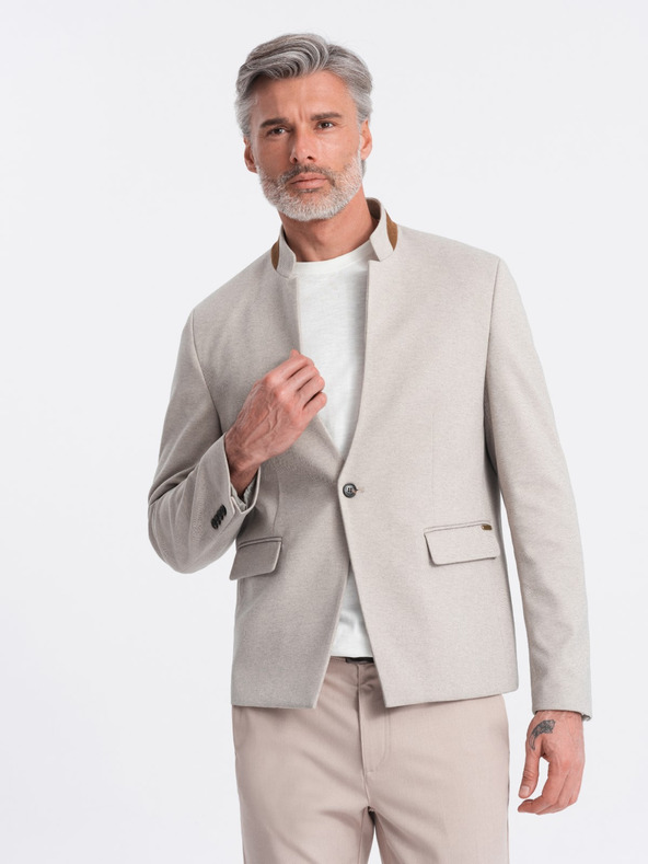 Ombre Clothing Ombre Clothing férfi barna színű kabát állógallérral