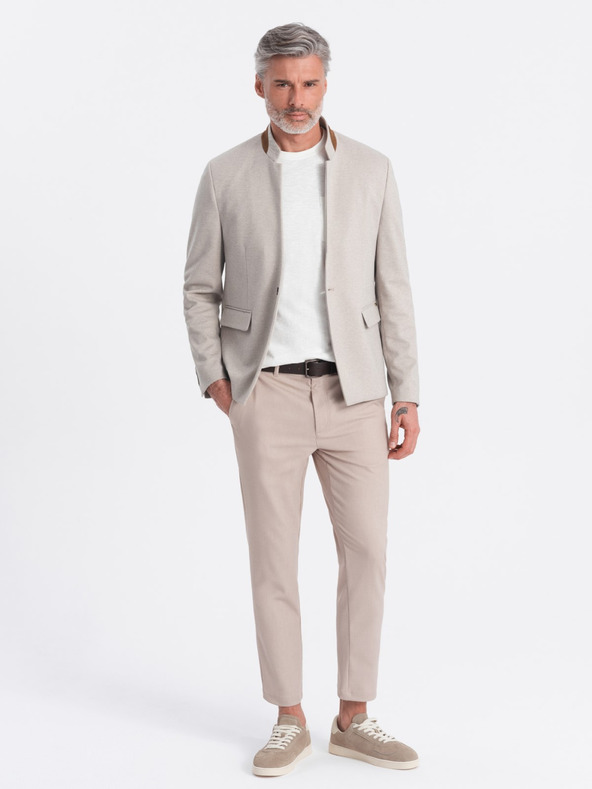 Ombre Clothing Ombre Clothing férfi barna színű kabát állógallérral