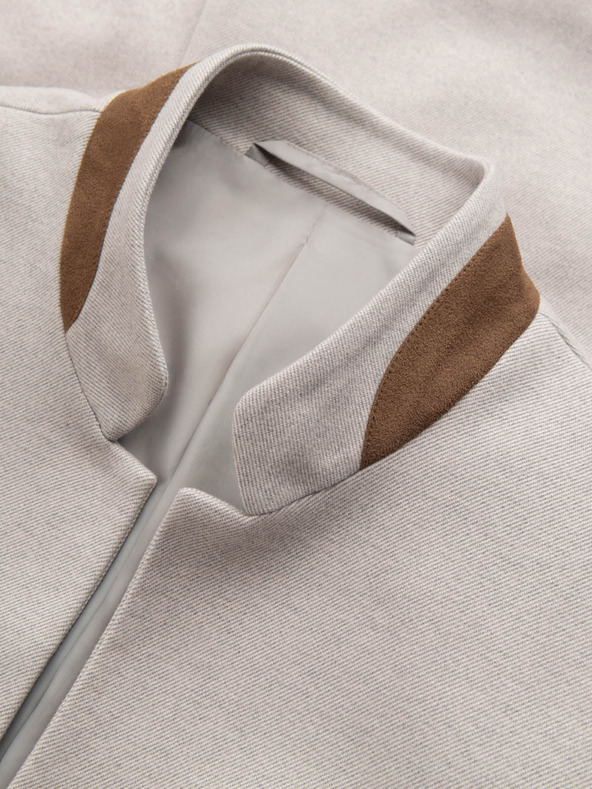 Ombre Clothing Ombre Clothing férfi barna színű kabát állógallérral