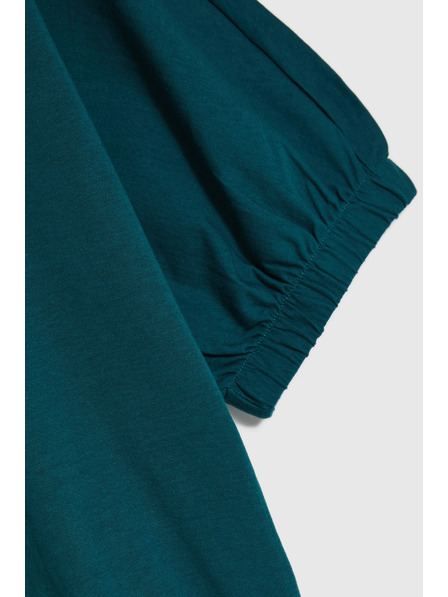 Moodo Blúz behúzott ujjakkal zöld Moodo