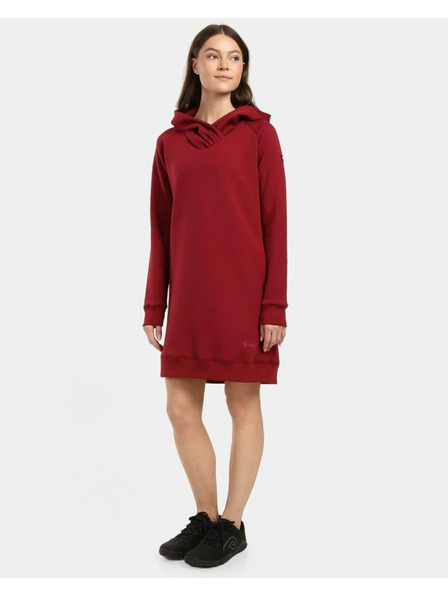 Kilpi Női hosszú kapucnis pulóver Kilpi HEYDEN-W Sötét vörös