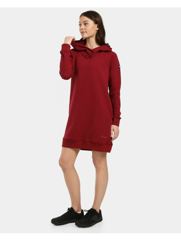 Kilpi Női hosszú kapucnis pulóver Kilpi HEYDEN-W Sötét vörös