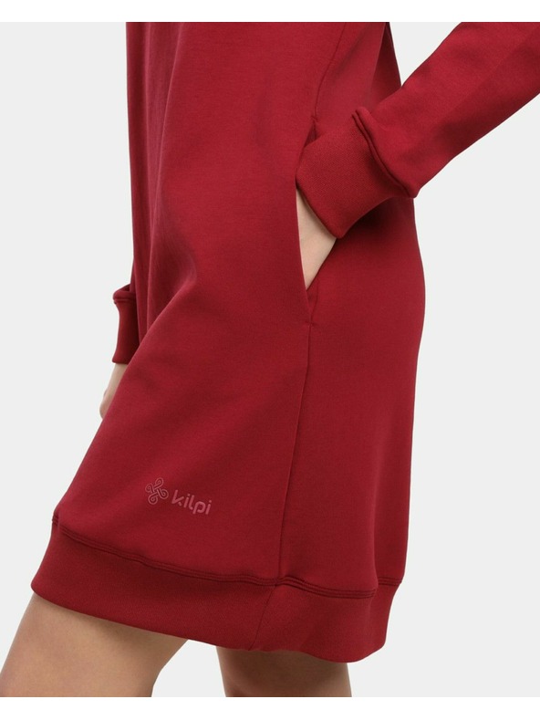 Kilpi Női hosszú kapucnis pulóver Kilpi HEYDEN-W Sötét vörös
