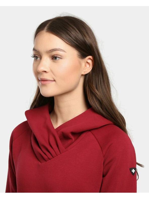 Kilpi Női hosszú kapucnis pulóver Kilpi HEYDEN-W Sötét vörös