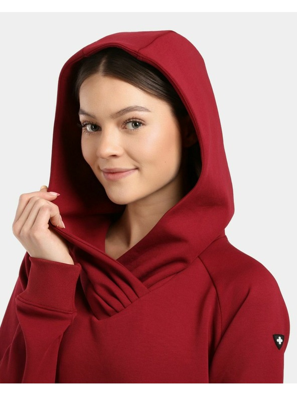 Kilpi Női hosszú kapucnis pulóver Kilpi HEYDEN-W Sötét vörös