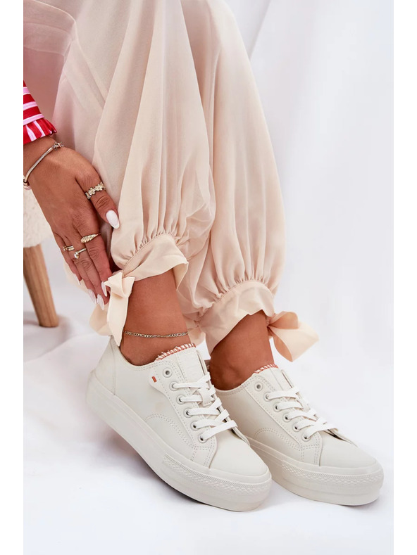 BIG STAR SHOES Női tornacipők platformon Big Star – világos bézs