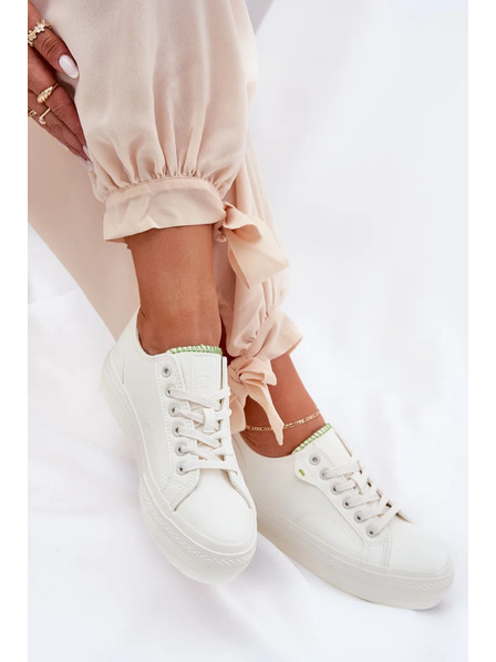 BIG STAR SHOES Női tornacipők ECO bőrből platformon Big Star – fehér