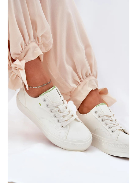 BIG STAR SHOES Női tornacipők ECO bőrből platformon Big Star – fehér