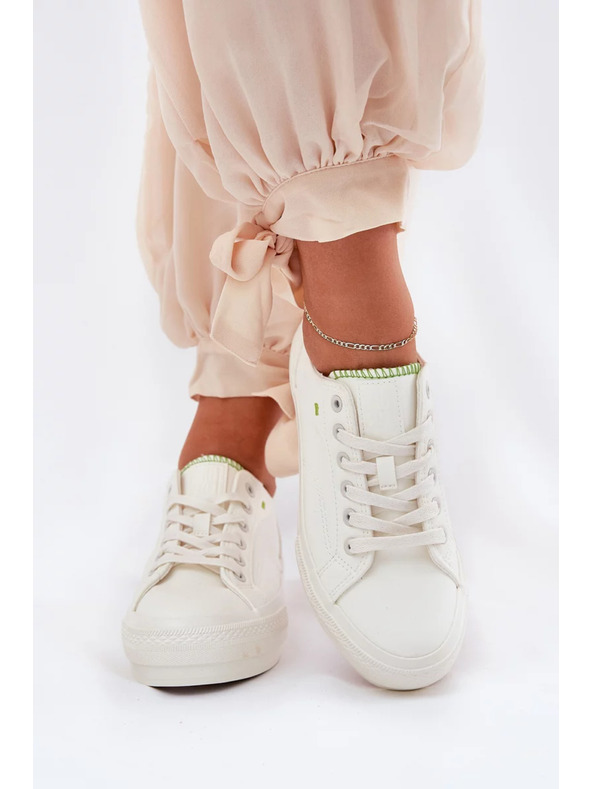 BIG STAR SHOES Női tornacipők ECO bőrből platformon Big Star – fehér