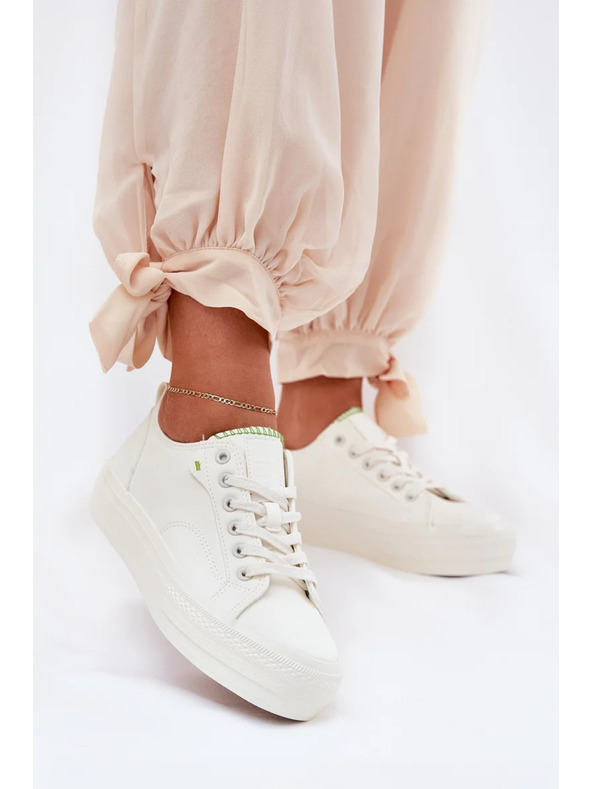 BIG STAR SHOES Női tornacipők ECO bőrből platformon Big Star – fehér