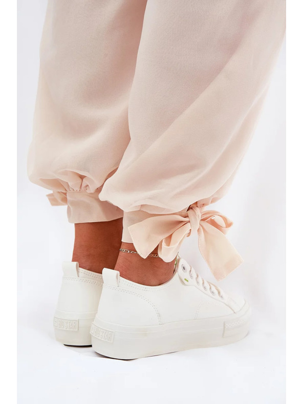 BIG STAR SHOES Női tornacipők ECO bőrből platformon Big Star – fehér