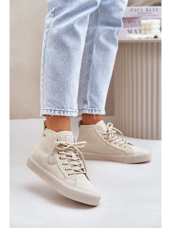 BIG STAR SHOES Női meleg béléses kordbársony tornacipők Big Star Hi-Poly System – bézs