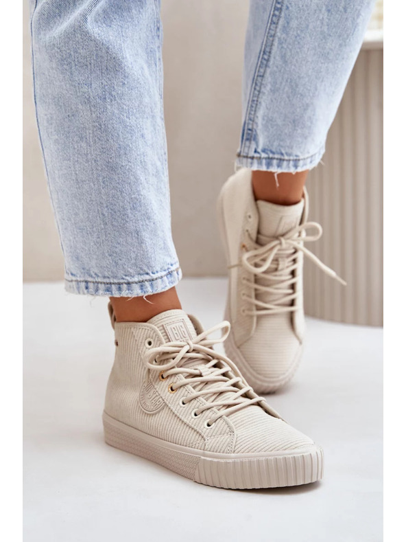 BIG STAR SHOES Női meleg béléses kordbársony tornacipők Big Star Hi-Poly System – bézs
