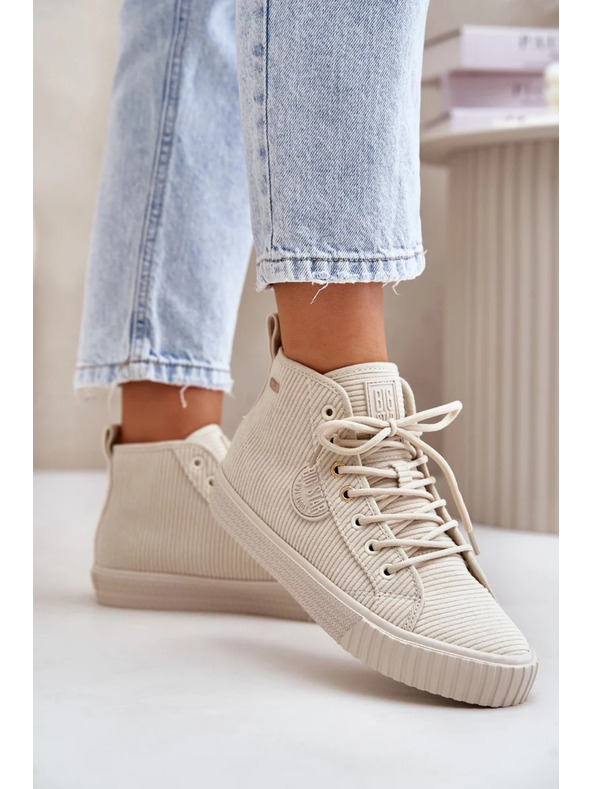 BIG STAR SHOES Női meleg béléses kordbársony tornacipők Big Star Hi-Poly System – bézs