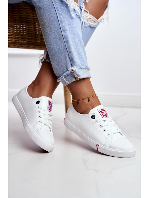 BIG STAR SHOES Női klasszikus tornacipők Big Star – fehér/piros