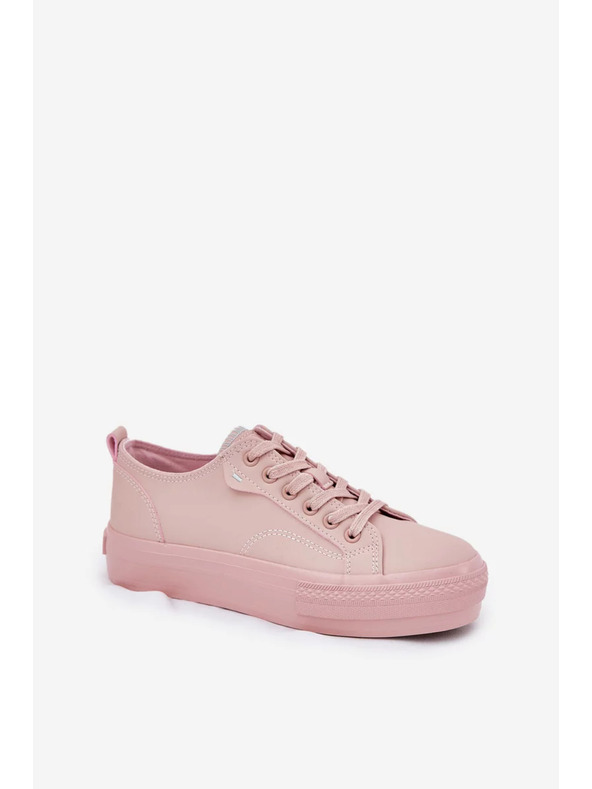 BIG STAR SHOES Női tornacipők ECO bőrből platformon Big Star – rózsaszín