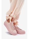 BIG STAR SHOES Női tornacipők ECO bőrből platformon Big Star – rózsaszín