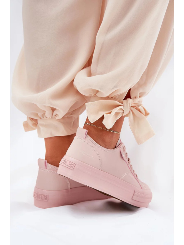 BIG STAR SHOES Női tornacipők ECO bőrből platformon Big Star – rózsaszín