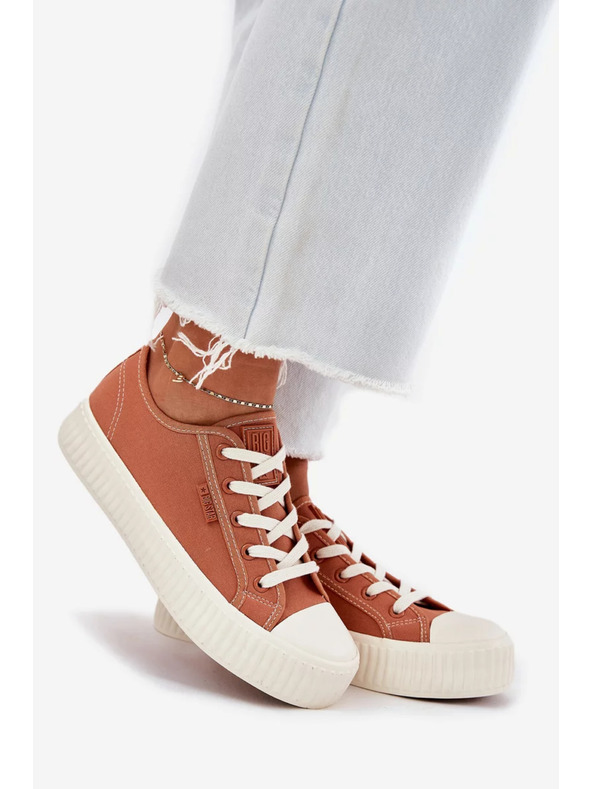 BIG STAR SHOES Női vászon tornacipők platformon Big Star – narancssárga