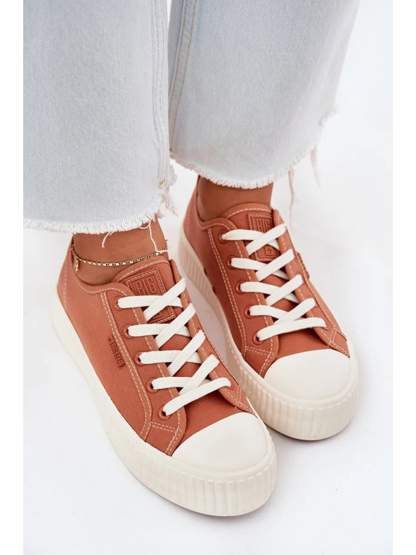 BIG STAR SHOES Női vászon tornacipők platformon Big Star – narancssárga