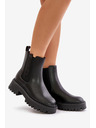 BIG STAR SHOES Női bőr meleg béléses bokacsizmák Big Star Chelsea – fekete