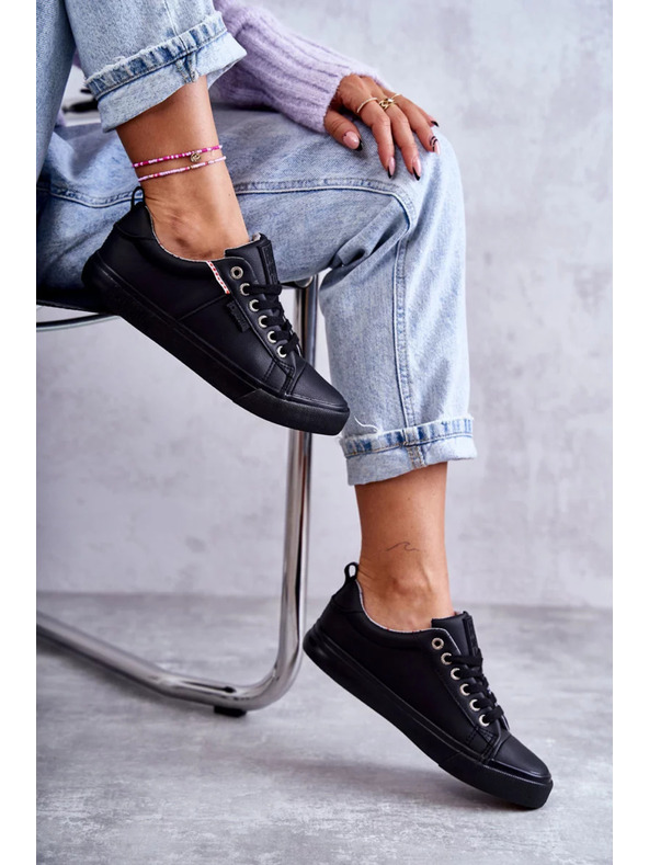 BIG STAR SHOES Női bőr tornacipők Big Star – fekete