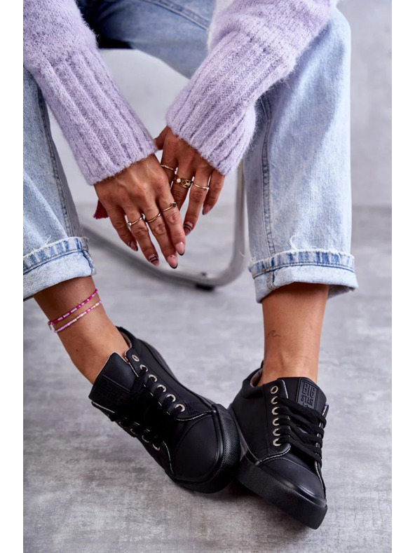 BIG STAR SHOES Női bőr tornacipők Big Star – fekete