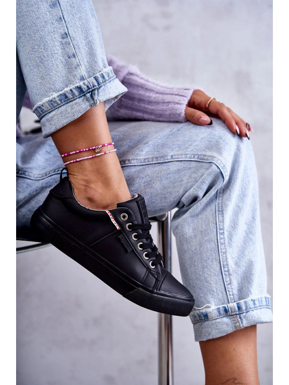 BIG STAR SHOES Női bőr tornacipők Big Star – fekete