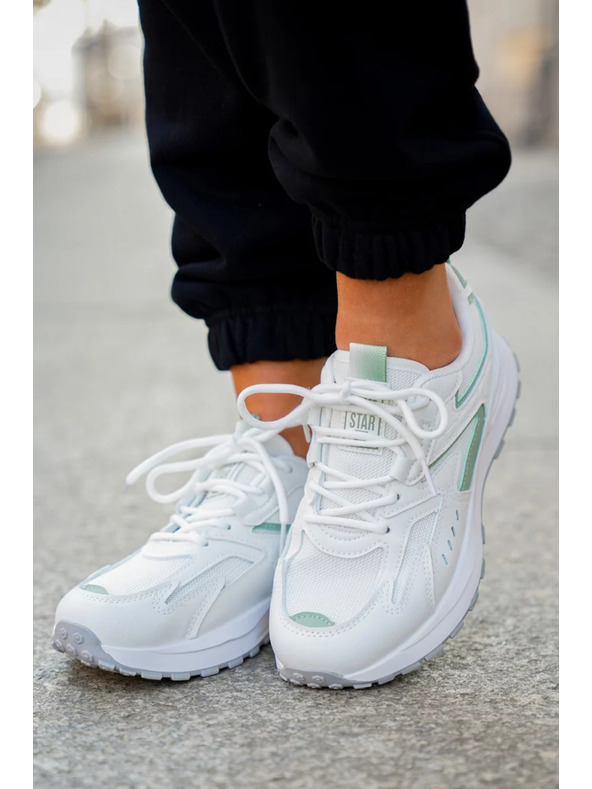 BIG STAR SHOES Női sportcipők Big Star HI-POLY SYSTEM – fehér/menta