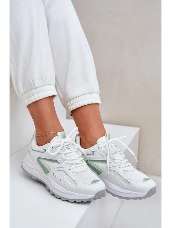 BIG STAR SHOES Női sportcipők Big Star HI-POLY SYSTEM – fehér/menta