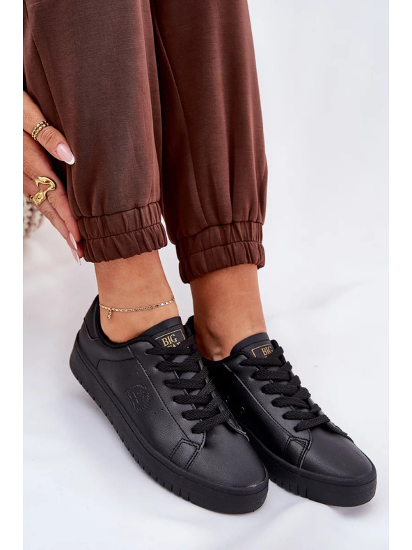 BIG STAR SHOES Női alacsony tornacipő ECO bőrből Big Star – fekete