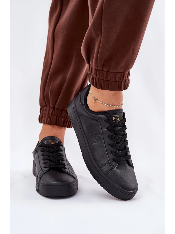 BIG STAR SHOES Női alacsony tornacipő ECO bőrből Big Star – fekete