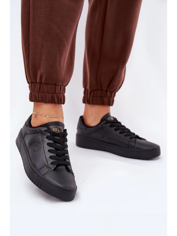 BIG STAR SHOES Női alacsony tornacipő ECO bőrből Big Star – fekete