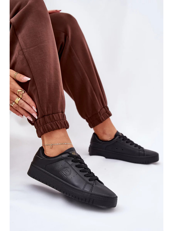 BIG STAR SHOES Női alacsony tornacipő ECO bőrből Big Star – fekete