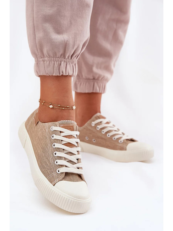 BIG STAR SHOES Női textil tornacipő Big Star – bézs