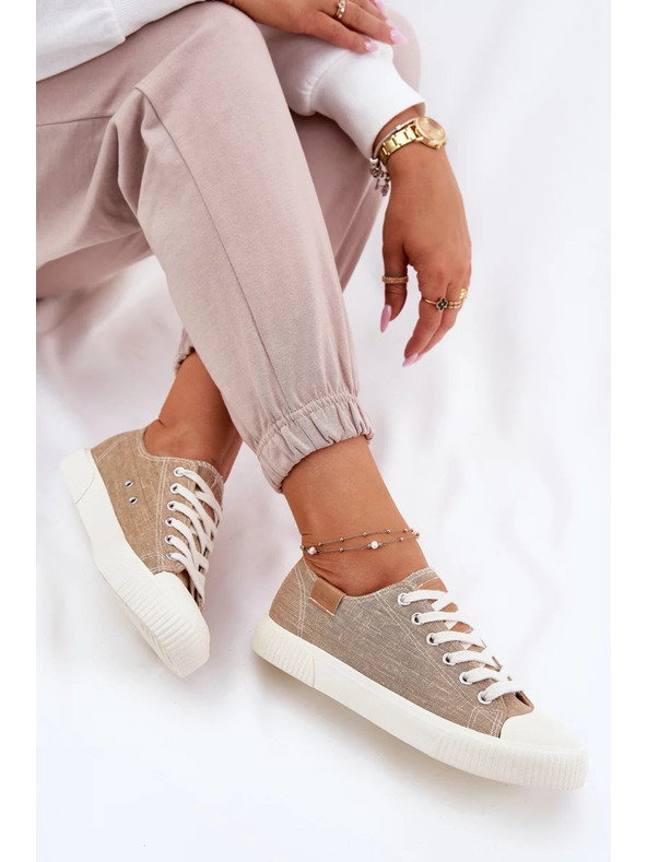 BIG STAR SHOES Női textil tornacipő Big Star – bézs