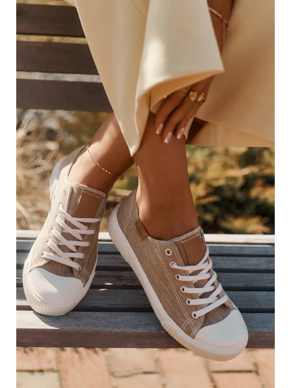 BIG STAR SHOES Női textil tornacipő Big Star – bézs