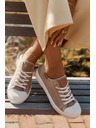 BIG STAR SHOES Női textil tornacipő Big Star – bézs