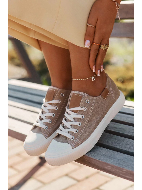 BIG STAR SHOES Női textil tornacipő Big Star – bézs