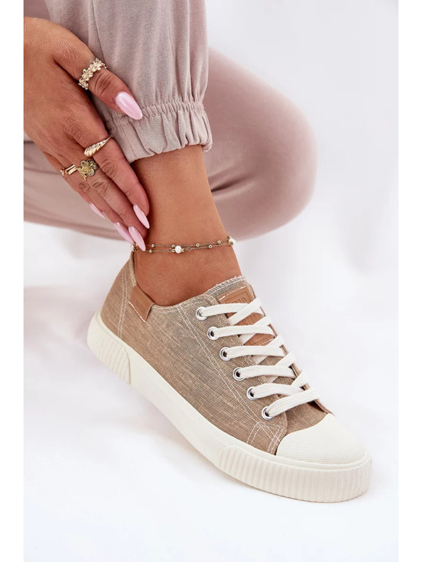 BIG STAR SHOES Női textil tornacipő Big Star – bézs
