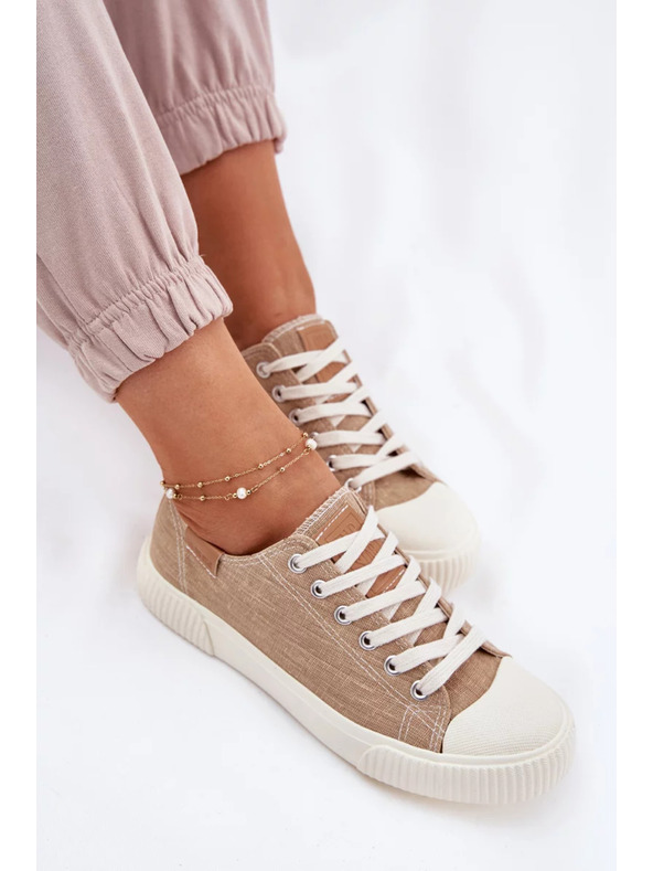 BIG STAR SHOES Női textil tornacipő Big Star – bézs