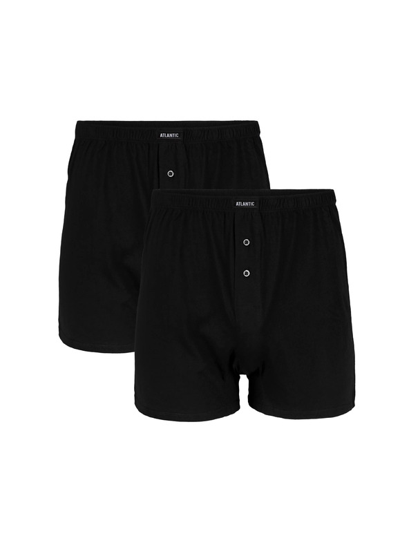 Atlantic 2-PACK hosszabbított fekete boxeralsó