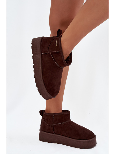 BIG STAR SHOES Női lapos hótaposó Big Star – csokoládé