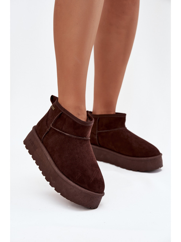 BIG STAR SHOES Női lapos hótaposó Big Star – csokoládé