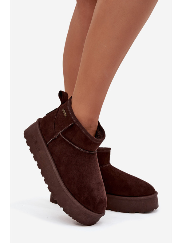 BIG STAR SHOES Női lapos hótaposó Big Star – csokoládé