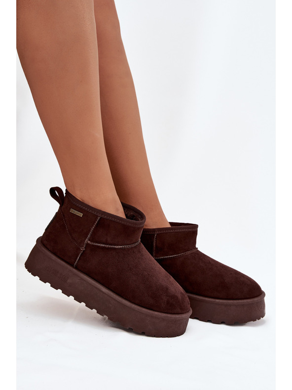 BIG STAR SHOES Női lapos hótaposó Big Star – csokoládé