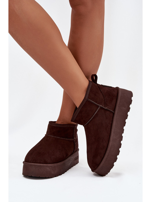 BIG STAR SHOES Női lapos hótaposó Big Star – csokoládé