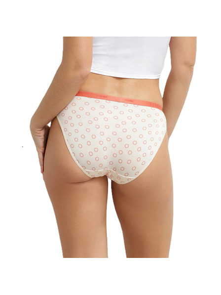 DIM DIM LES POCKETS COTTON SLIP 3x - Női pamut alsónadrág 3 db - krém - téglaszín