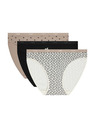 DIM DIM LES POCKETS COTTON SLIP 3x - Női pamut alsónadrág 3 db - fehér - világos barna - fekete